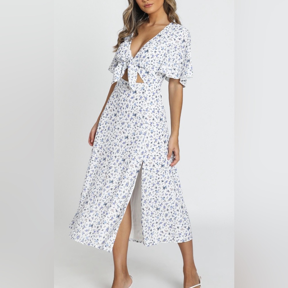 SHOWPO: WILD AND FREE MIND DRESS IN WHITE FLORAL